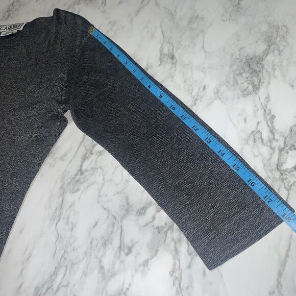 Carlisle 100% Silk Gray Top Long Sleeve Women Size M Round Neck Formal Casual - Picture 8 of 8